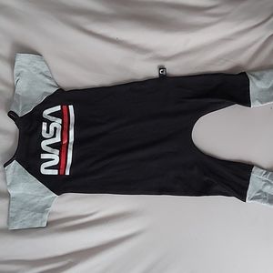 Rags to Raches NASA Print 6-12m Bamboo Romper